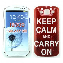 Samsung Galaxy S3 Crown Keep Calm and Carry On Design Case